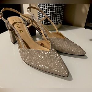 Glitter closed toed heels